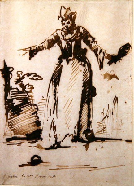 Kawaler (pióro i tusz na papierze) autorstwa Giovanni Battista Piranesi