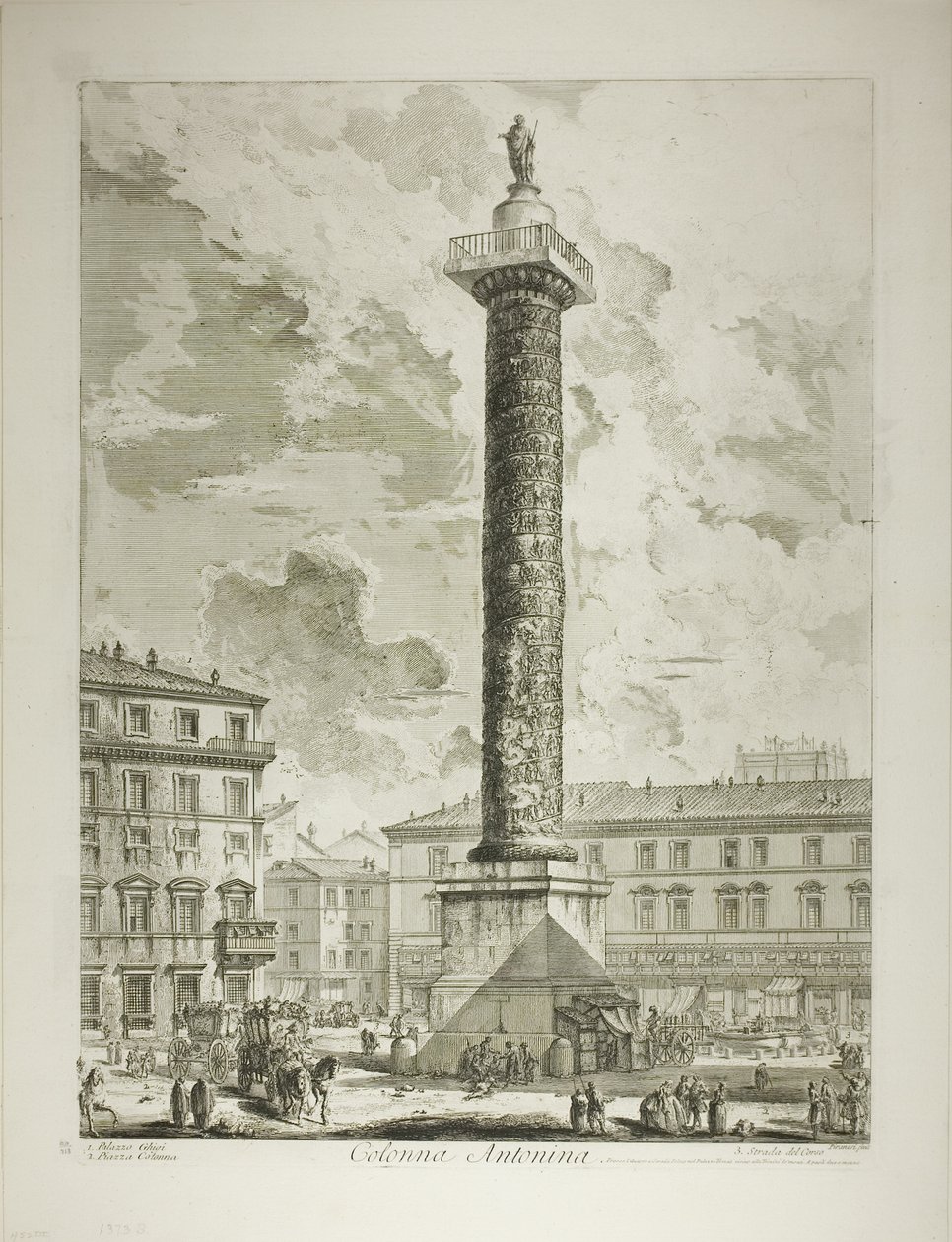 Kolumna Marka Aureliusza, z widoków Rzymu autorstwa Giovanni Battista Piranesi