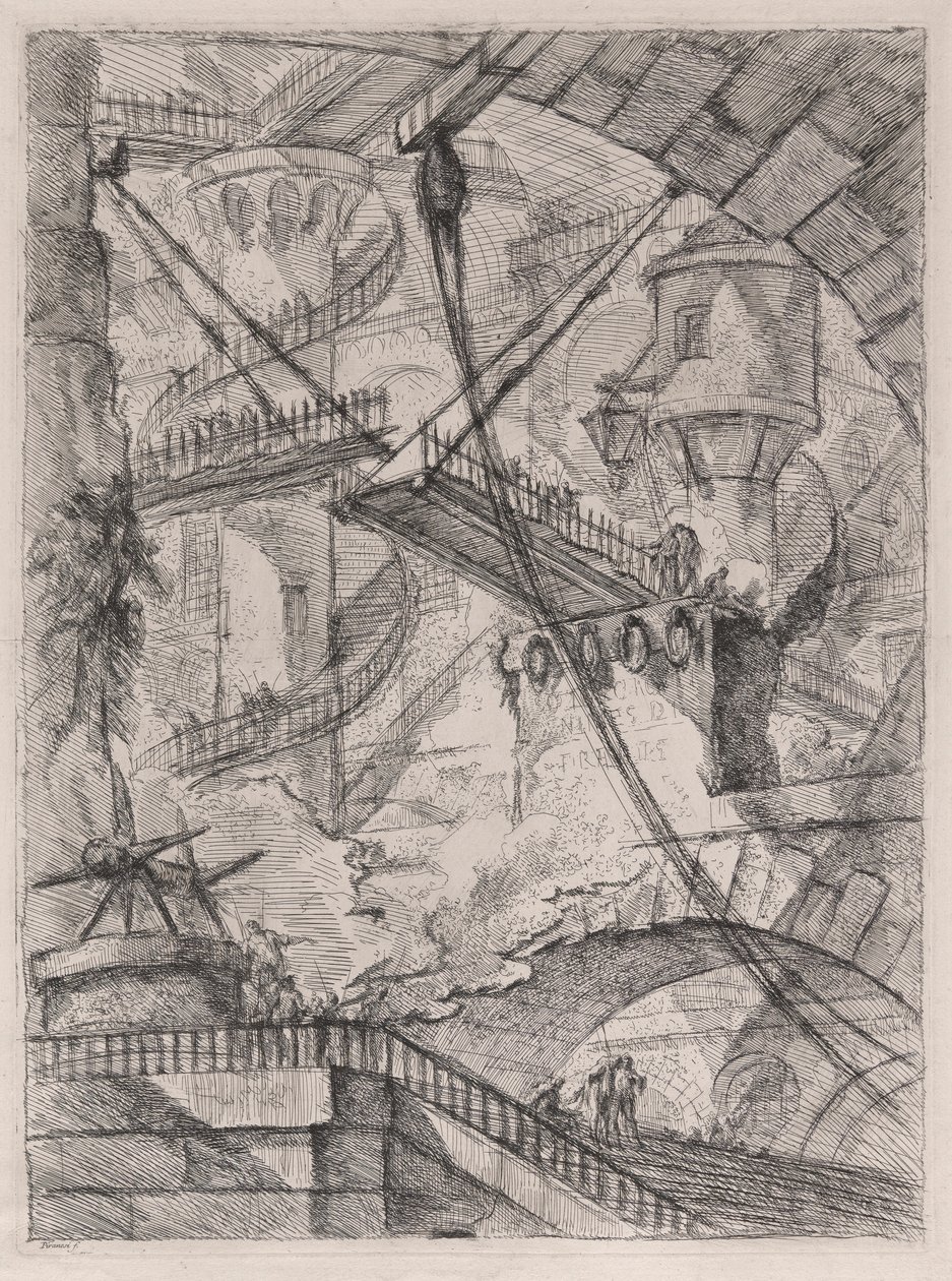 Most zwodzony, z Carceri d autorstwa Giovanni Battista Piranesi