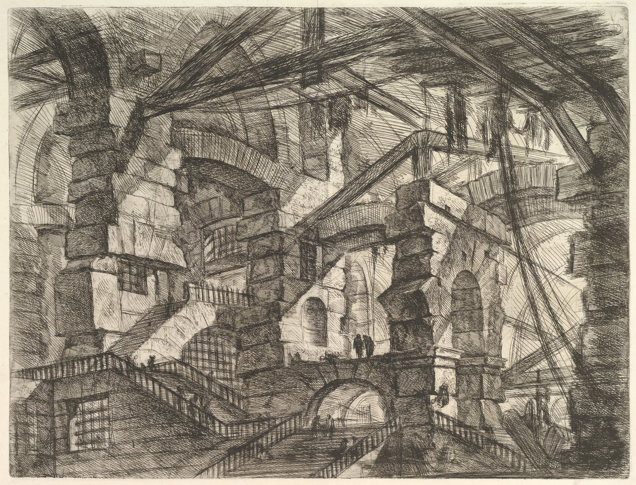 Łuk gotycki z wyimaginowanych więzień Carceri dinvenzione, ca. 1749-50. autorstwa Giovanni Battista Piranesi