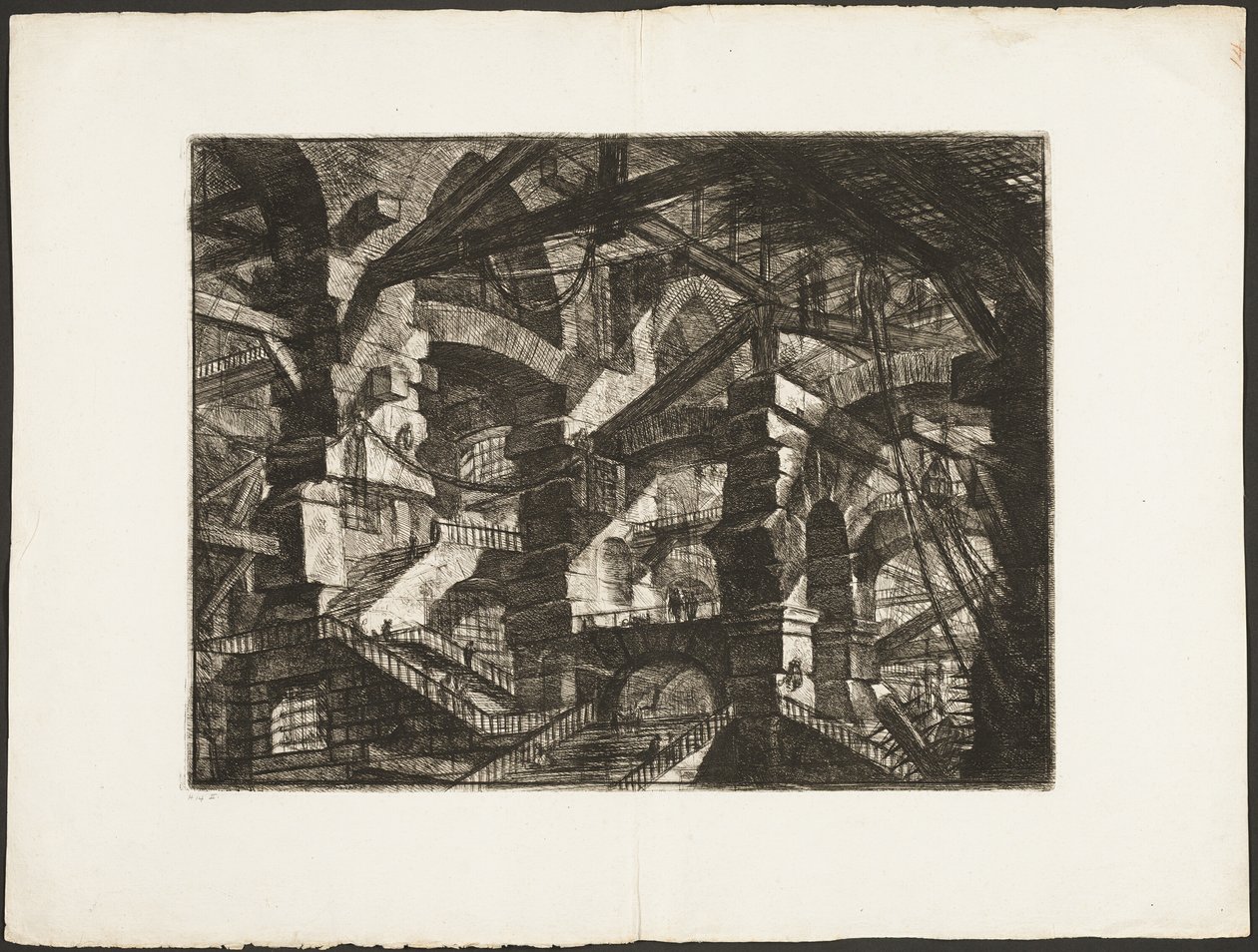 Łuk gotycki, tablica 14 z wyimaginowanych więzień autorstwa Giovanni Battista Piranesi