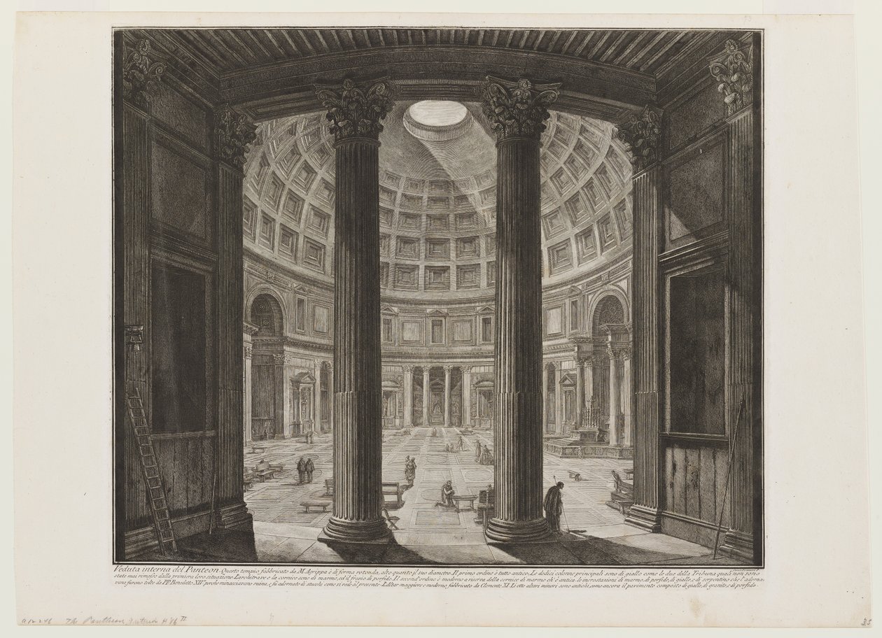 Panteon, wnętrze autorstwa Giovanni Battista Piranesi