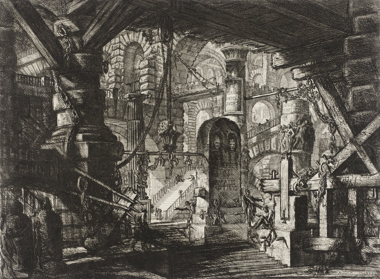 Molo z łańcuchami autorstwa Giovanni Battista Piranesi