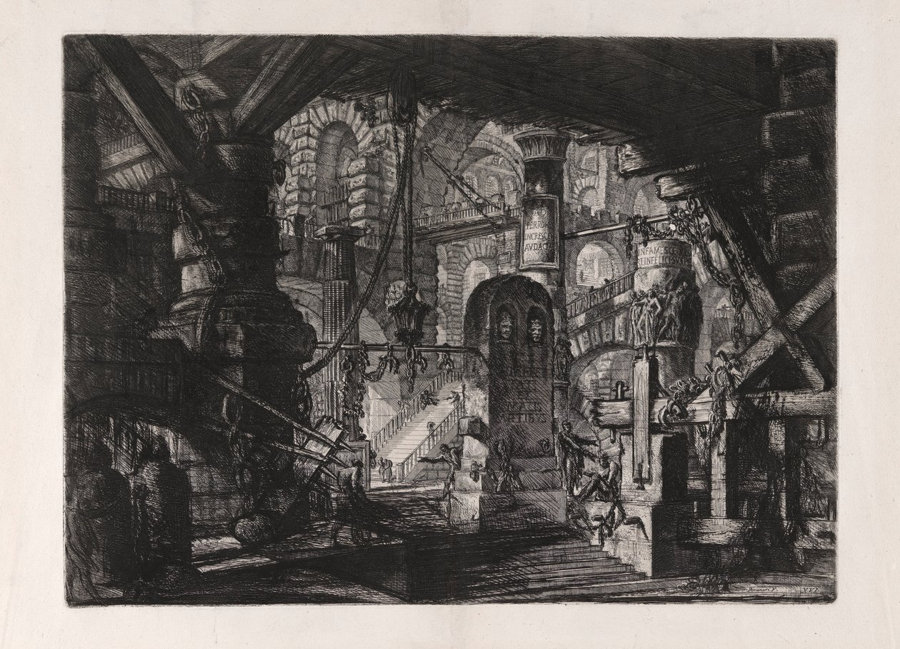 Molo z łańcuchami, płyta 16 z Carceri d autorstwa Giovanni Battista Piranesi