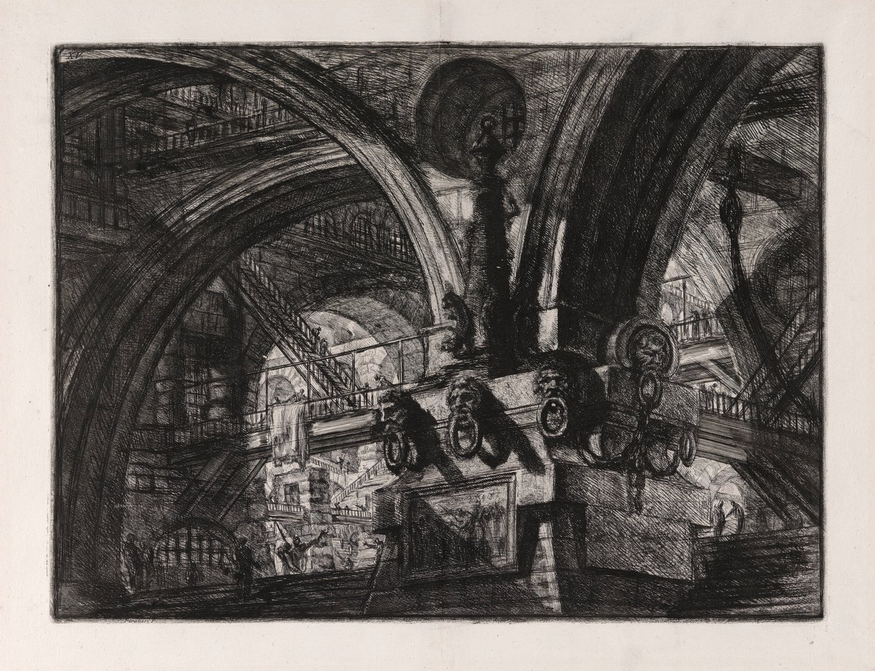 Molo z lampą, płyta 15 z Carceri d autorstwa Giovanni Battista Piranesi