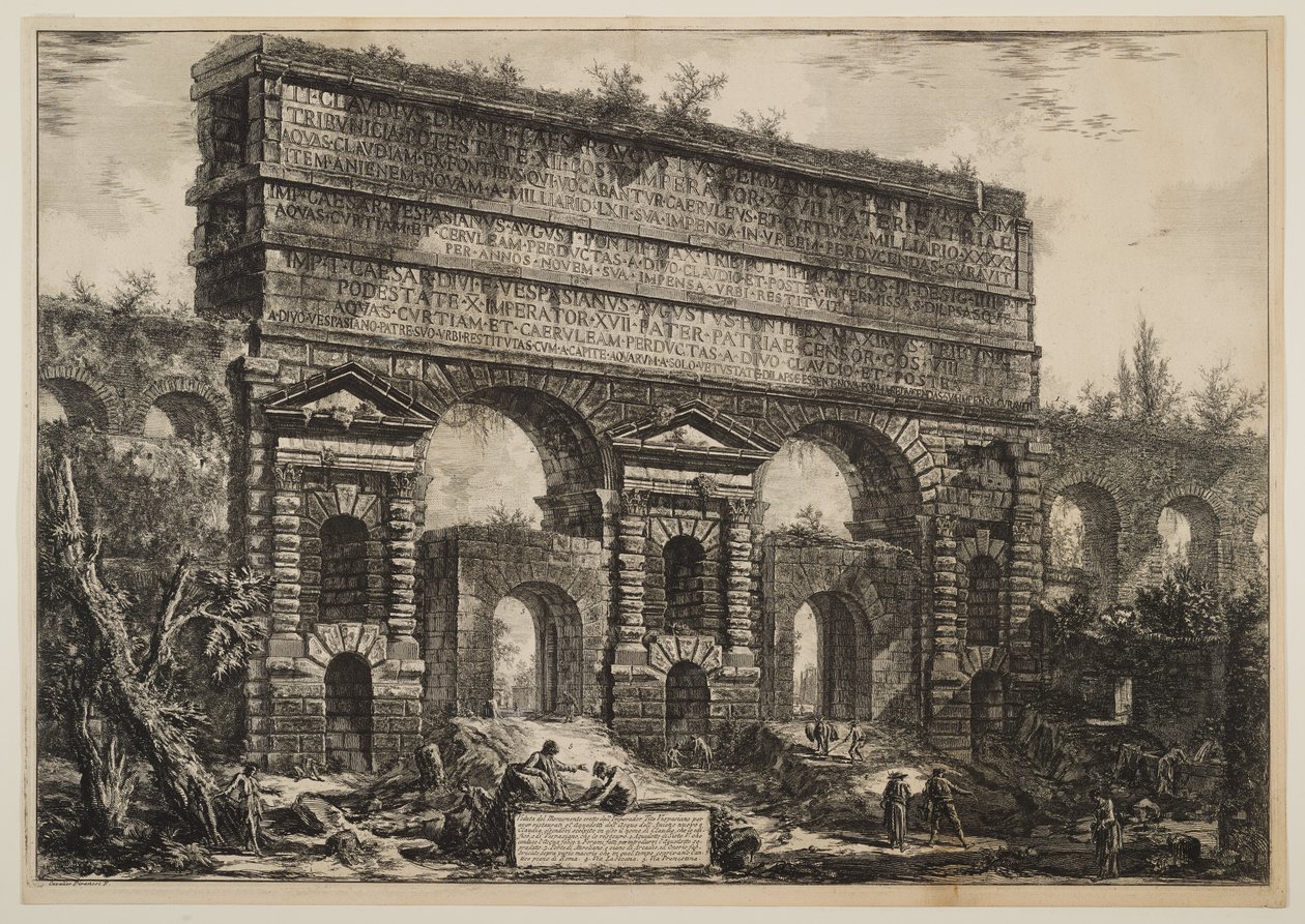 Porta Maggiore, pierwotnie arkada Aqua Claudia i Anio Novus autorstwa Giovanni Battista Piranesi