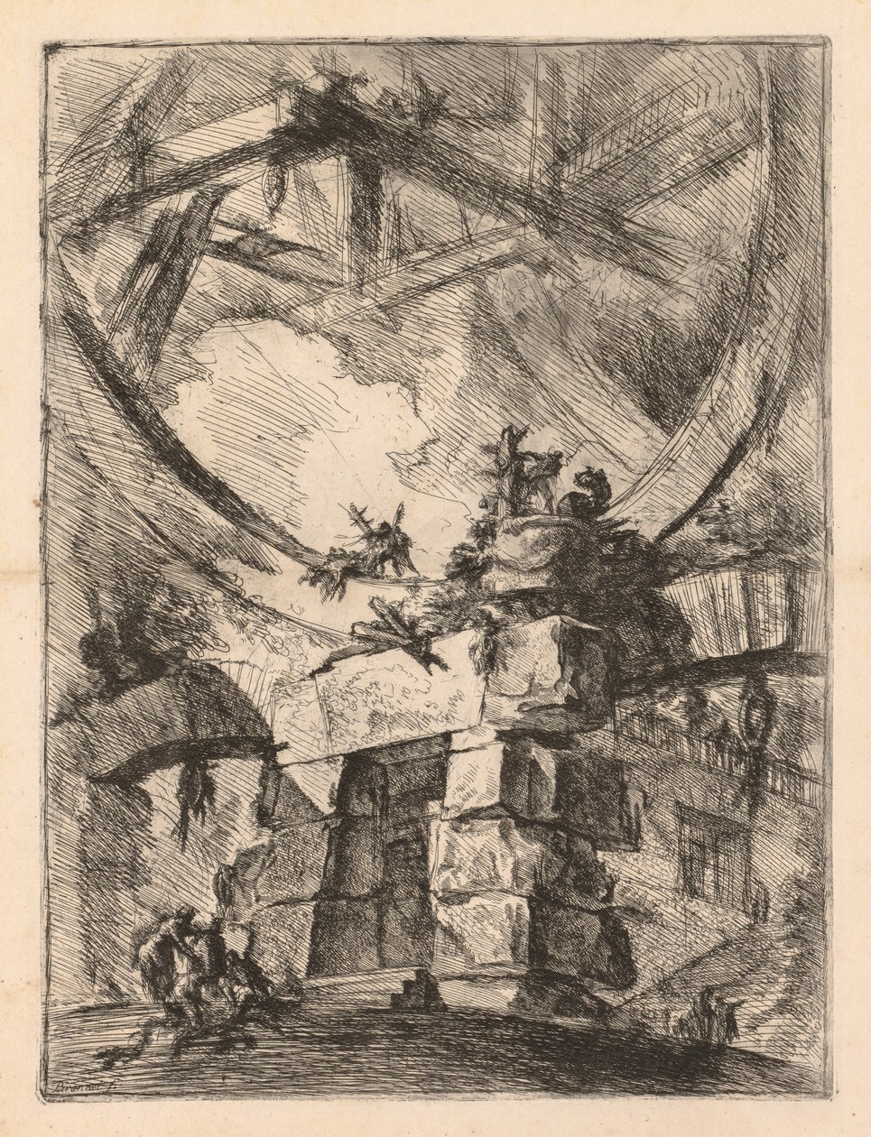 Więzienia: drzwi więzienne, 1745-1750. autorstwa Giovanni Battista Piranesi