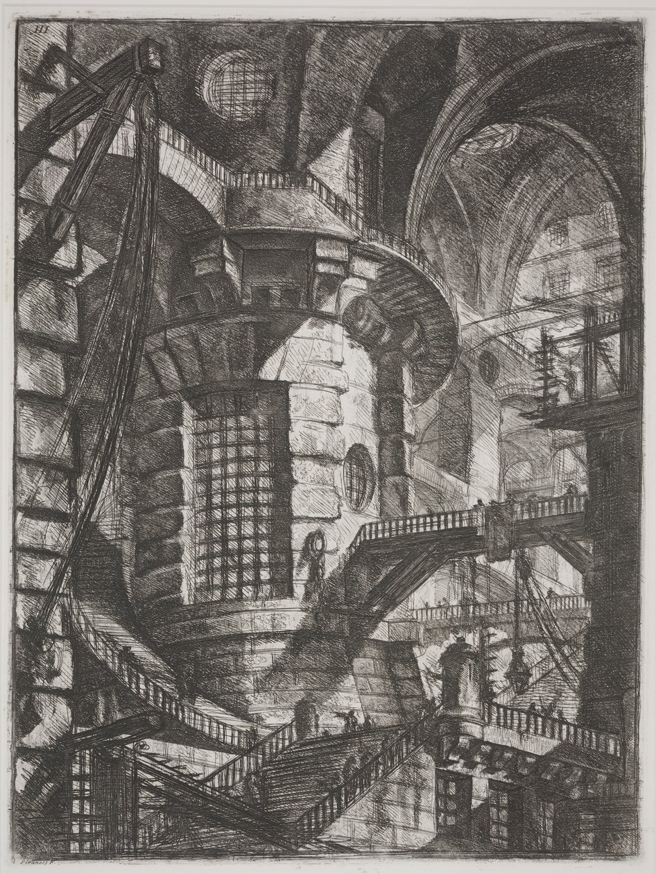 Okrągła Wieża, ok. 1761 (akwaforta) autorstwa Giovanni Battista Piranesi