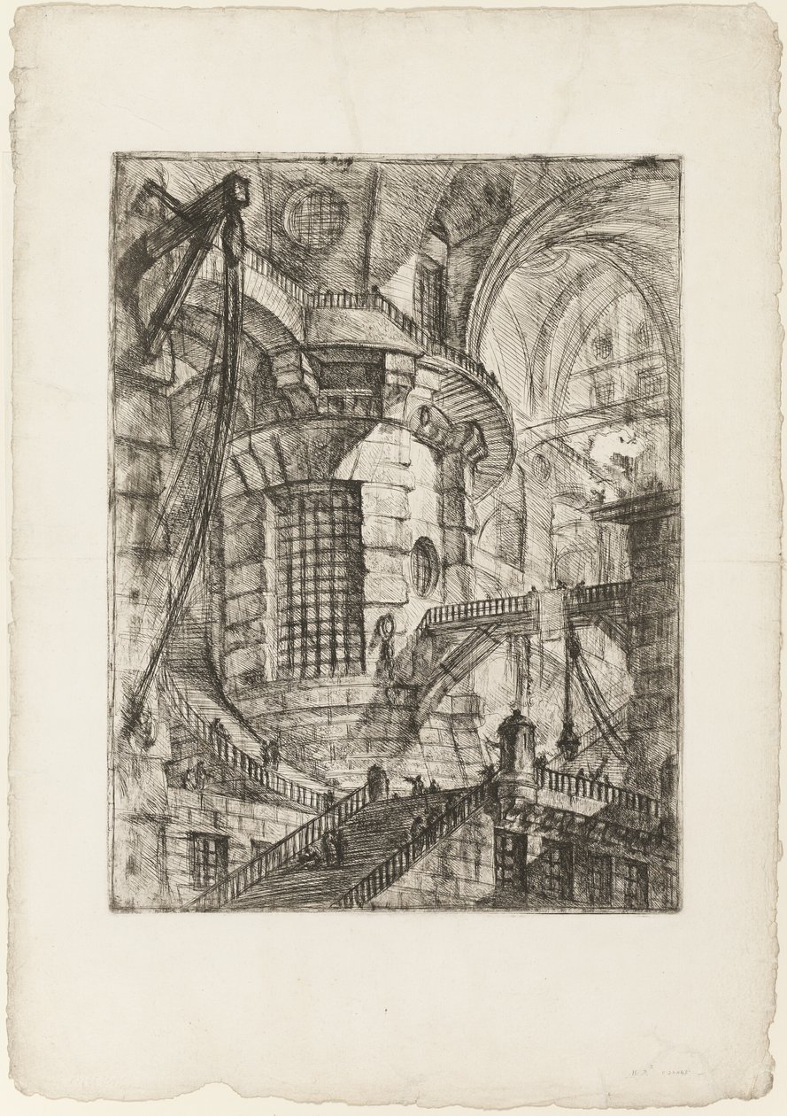 Okrągła Wieża, tablica 3 z Wyimaginowanych Więzien autorstwa Giovanni Battista Piranesi