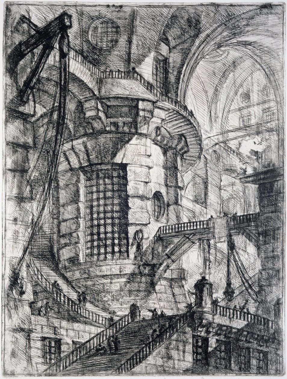 Okrągła Wieża, tablica III z Carceri dInvenzione, ok.1749 autorstwa Giovanni Battista Piranesi
