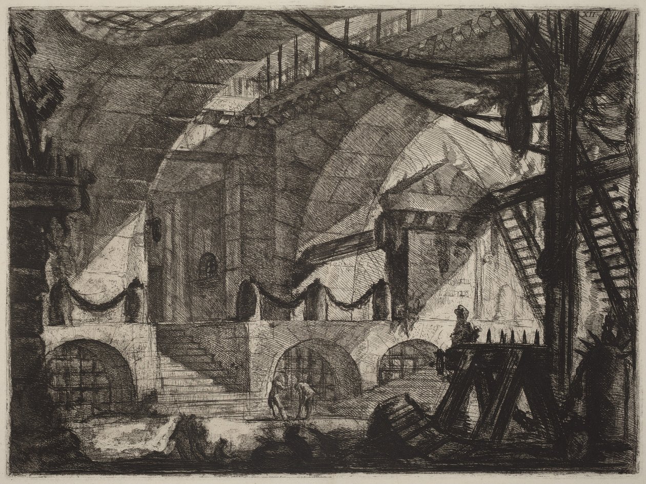 Kozioł do piłowania autorstwa Giovanni Battista Piranesi