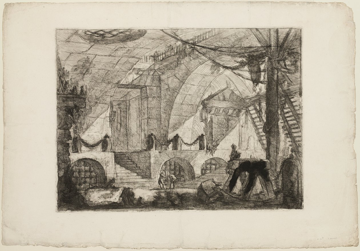 Sawhorse, tablica 12 z Wyimaginowanych Więzien autorstwa Giovanni Battista Piranesi