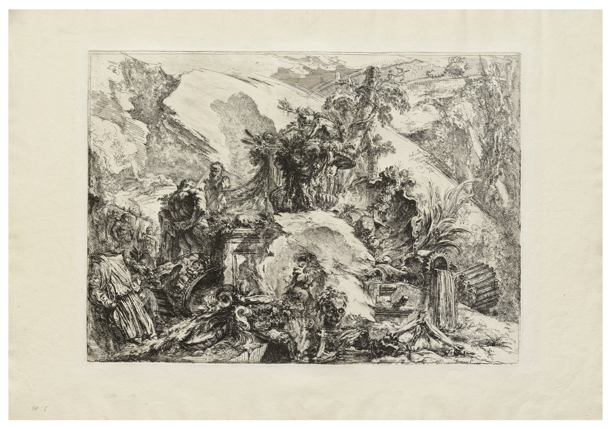 Szkielety, ok. 1748 (trawienie z grawerem, sucha igła i satynowanie na papierze kremowym) autorstwa Giovanni Battista Piranesi