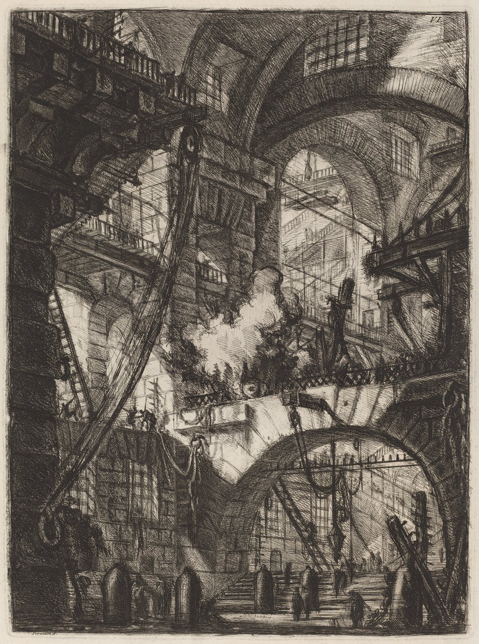 Dymiący ogień autorstwa Giovanni Battista Piranesi