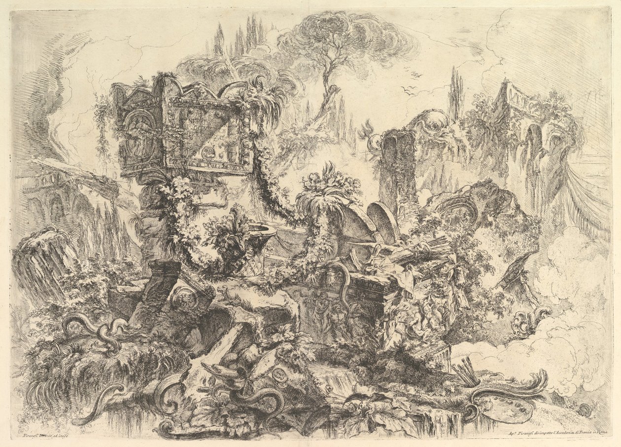 Grób Nerona, z Groteski Grotteschi, ca. 1748. autorstwa Giovanni Battista Piranesi