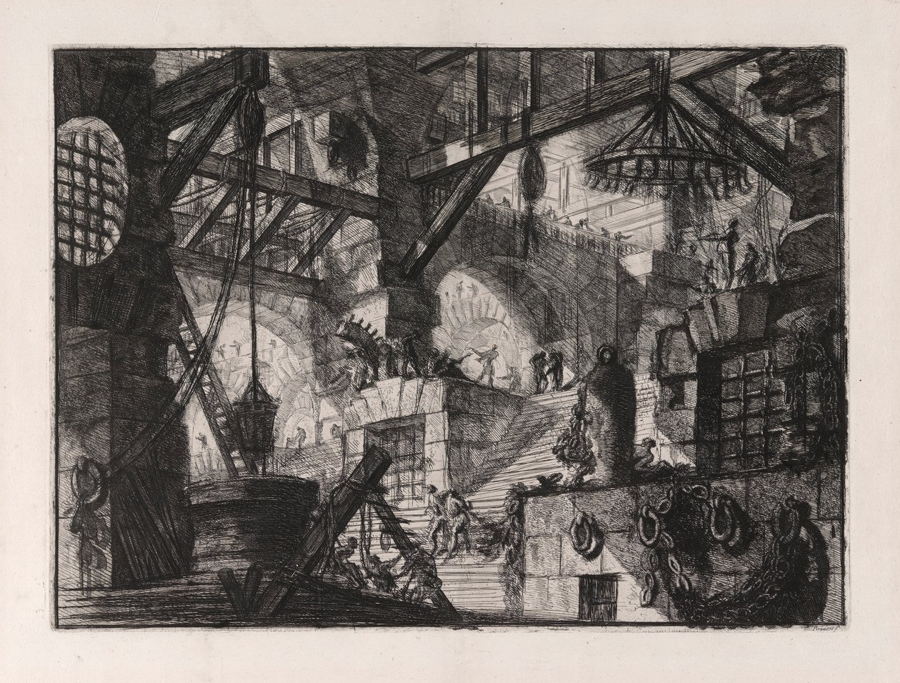 Studnia, tablica 13 z Carceri d autorstwa Giovanni Battista Piranesi