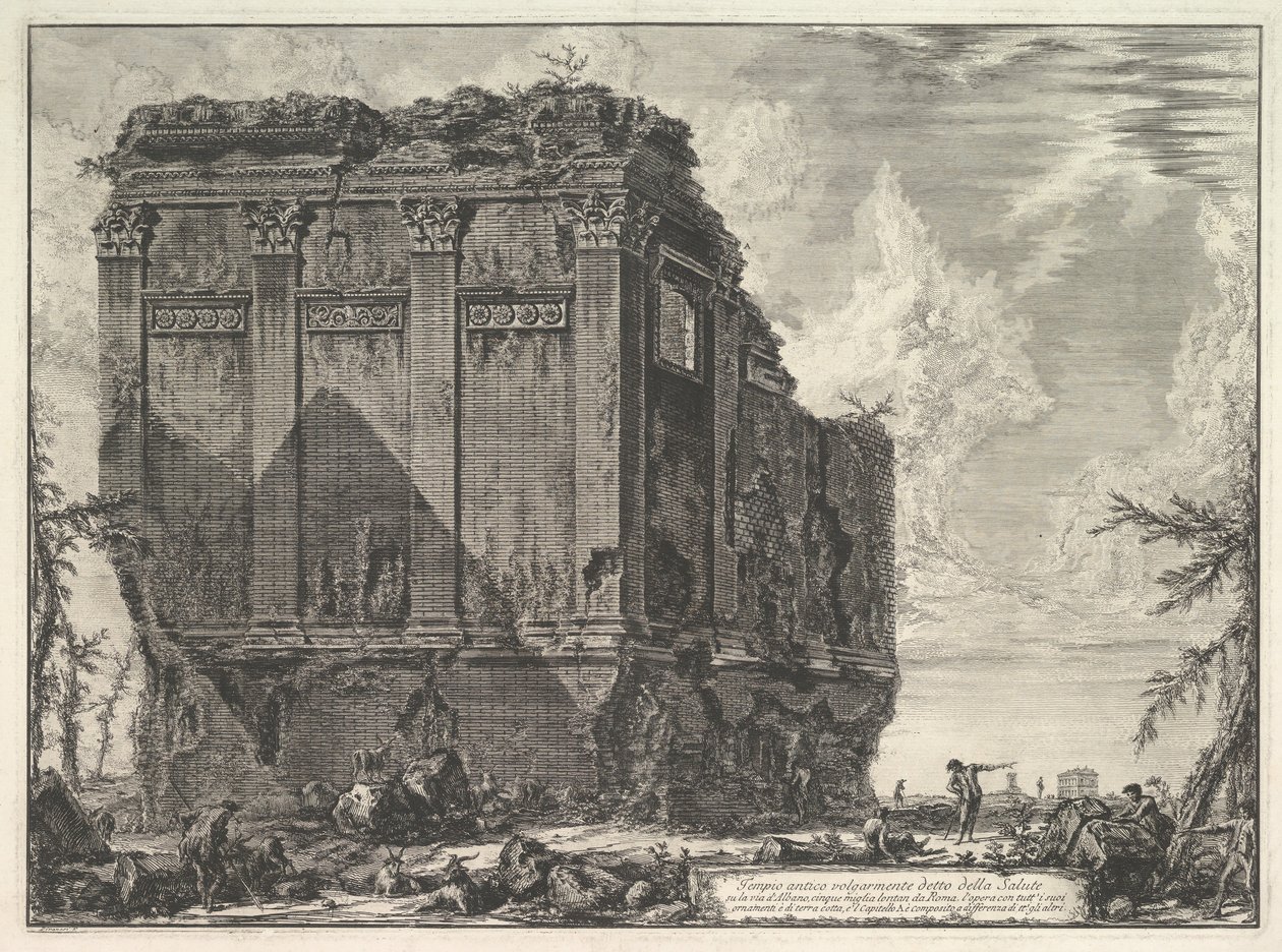 Tak zwana Świątynia Salusa, przy drodze do Albano Starożytna świątynia potocznie zwana... 1763. autorstwa Giovanni Battista Piranesi