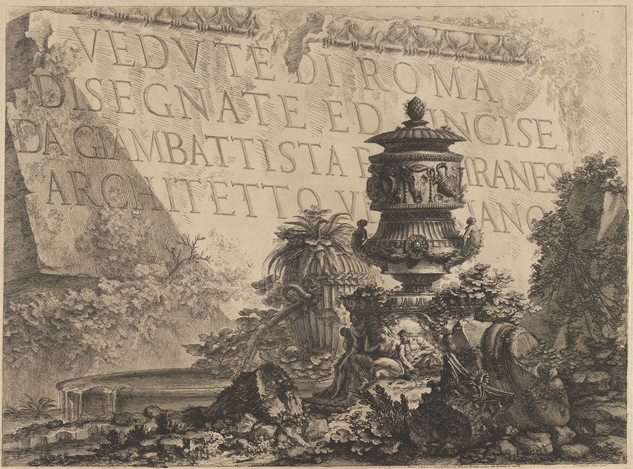 Strona tytułowa „Widoków Rzymu” ..., 1760-78. autorstwa Giovanni Battista Piranesi