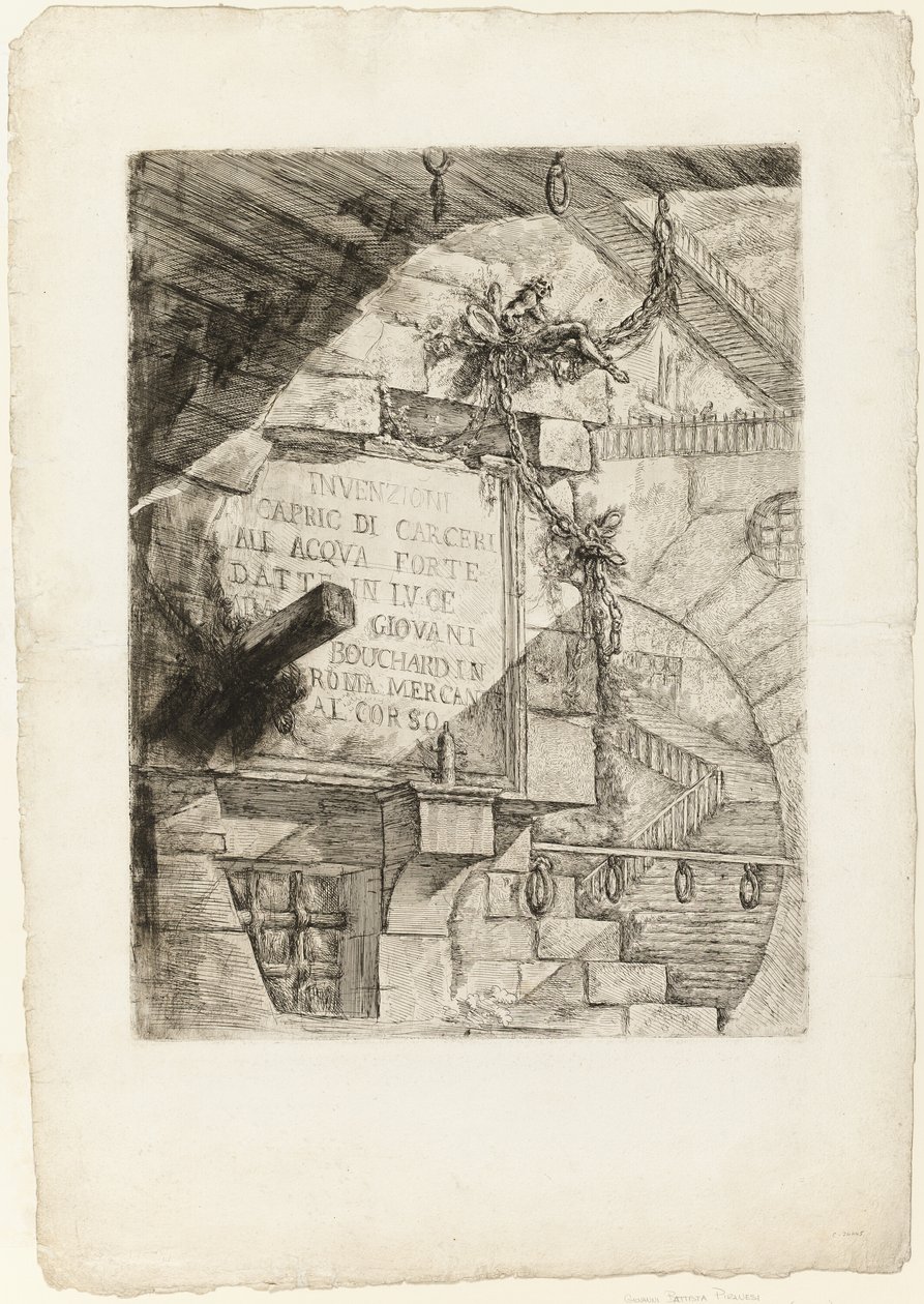 Strona tytułowa z wyimaginowanych więzień autorstwa Giovanni Battista Piranesi
