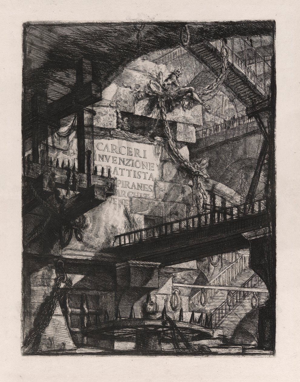 Tabliczka tytułowa, tabliczka 1 z Carceri d autorstwa Giovanni Battista Piranesi