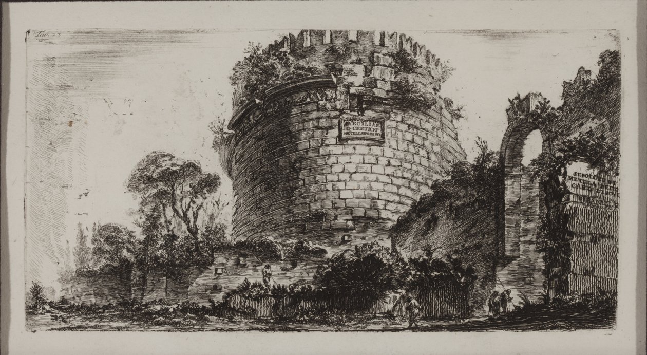Grobowiec Cecylii Metelli zwany Capo di Bove lub Głową Wołu autorstwa Giovanni Battista Piranesi