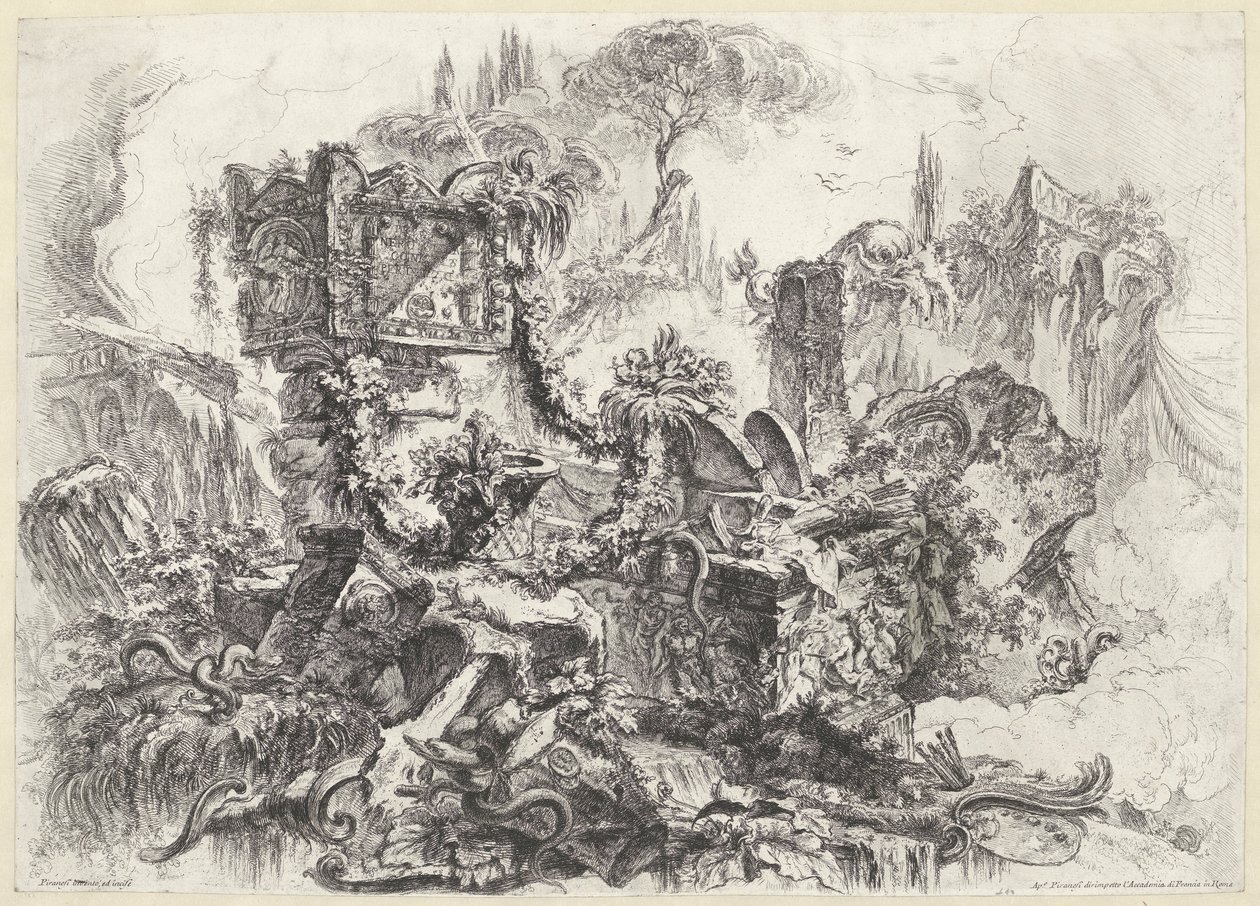 Grobowce van Nero Dekoracyjne kaprysy (dawny tytuł serii) Groteski (tytuł serii) autorstwa Giovanni Battista Piranesi
