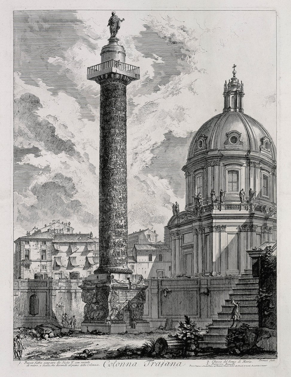Kolumna Trajana (z: Vedute di Roma) autorstwa Giovanni Battista Piranesi