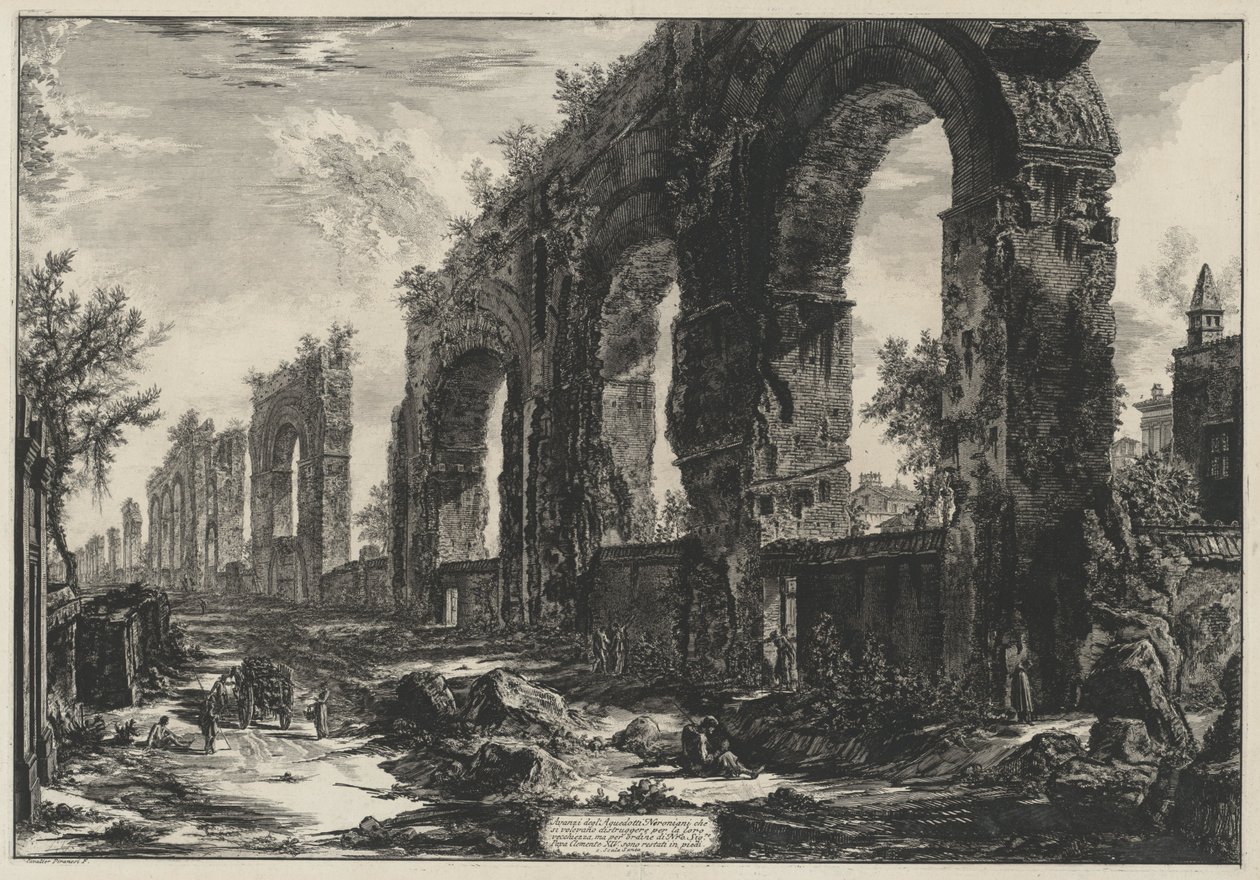Pozostałości akweduktów neroniańskich (z: Vedute di Roma) autorstwa Giovanni Battista Piranesi