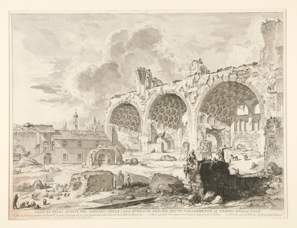 Widok na szczątki jadalni Nerona autorstwa Giovanni Battista Piranesi