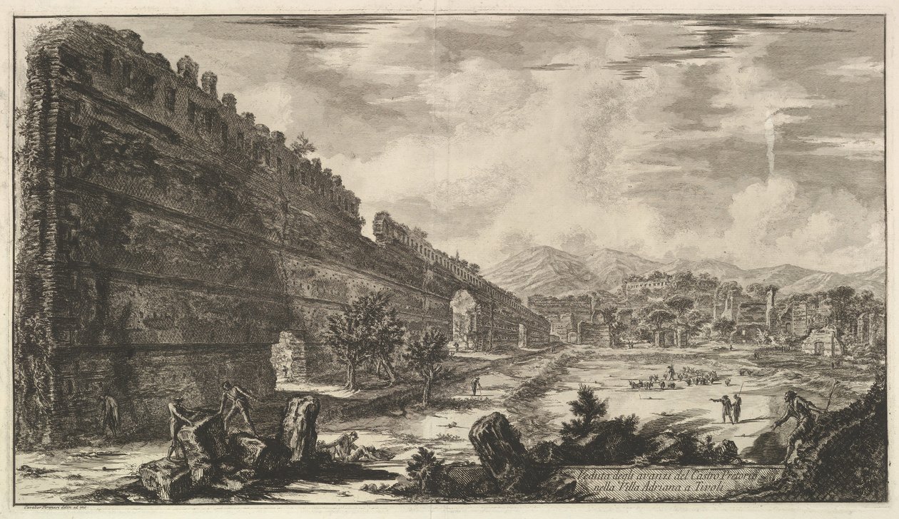 Widok szczątków Castro Pretorio w Villa Adriana w Tivoli Widok szczątków ..., 1770. autorstwa Giovanni Battista Piranesi