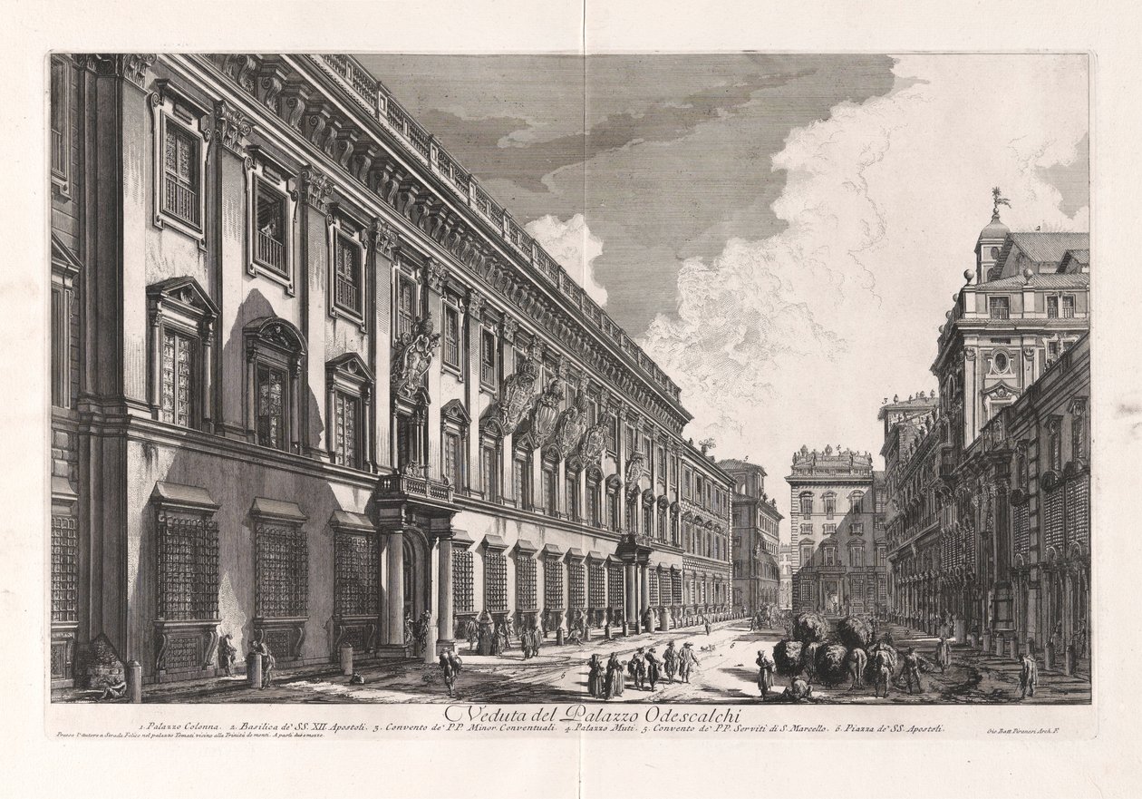 Veduta del Palazzo Odescalchi (Widok Pałacu Odescalchi), z Vedute di Roma (Widoki Rzymu) autorstwa Giovanni Battista Piranesi