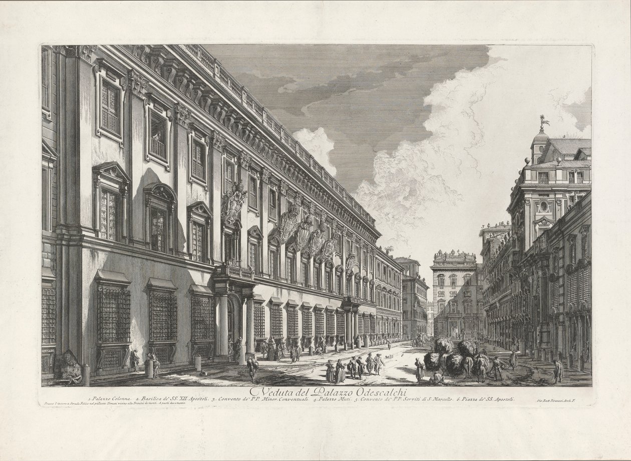 Widok na Palazzo Odescalchi, z widoków Rzymu autorstwa Giovanni Battista Piranesi