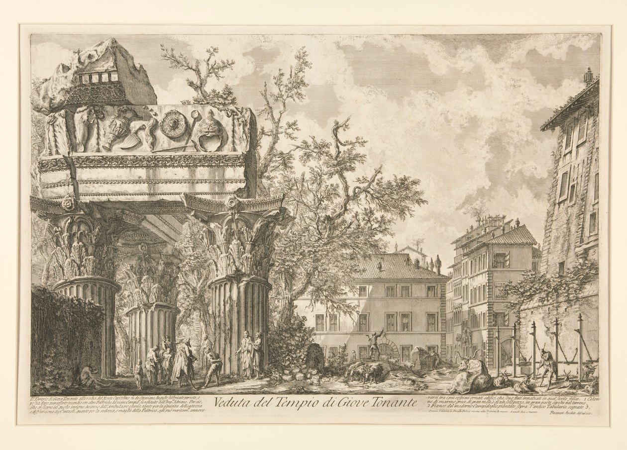 Widok świątyni Jowisza Tonansa [Gromowładny]), z Vedute di Roma autorstwa Giovanni Battista Piranesi