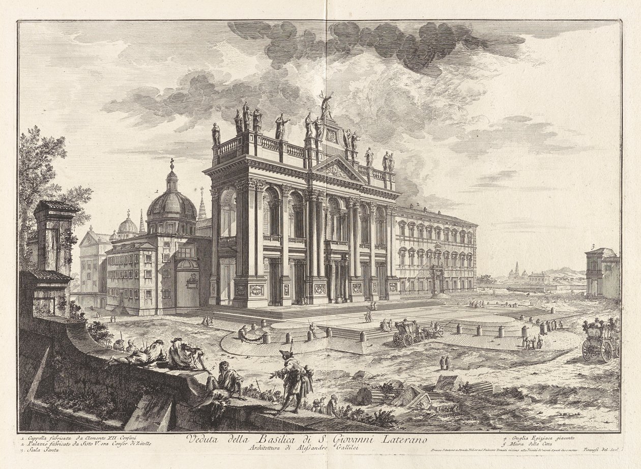 Widok na bazylikę San Giovanni Laterano, z Vedute di Roma (Widoki na Rzym) autorstwa Giovanni Battista Piranesi