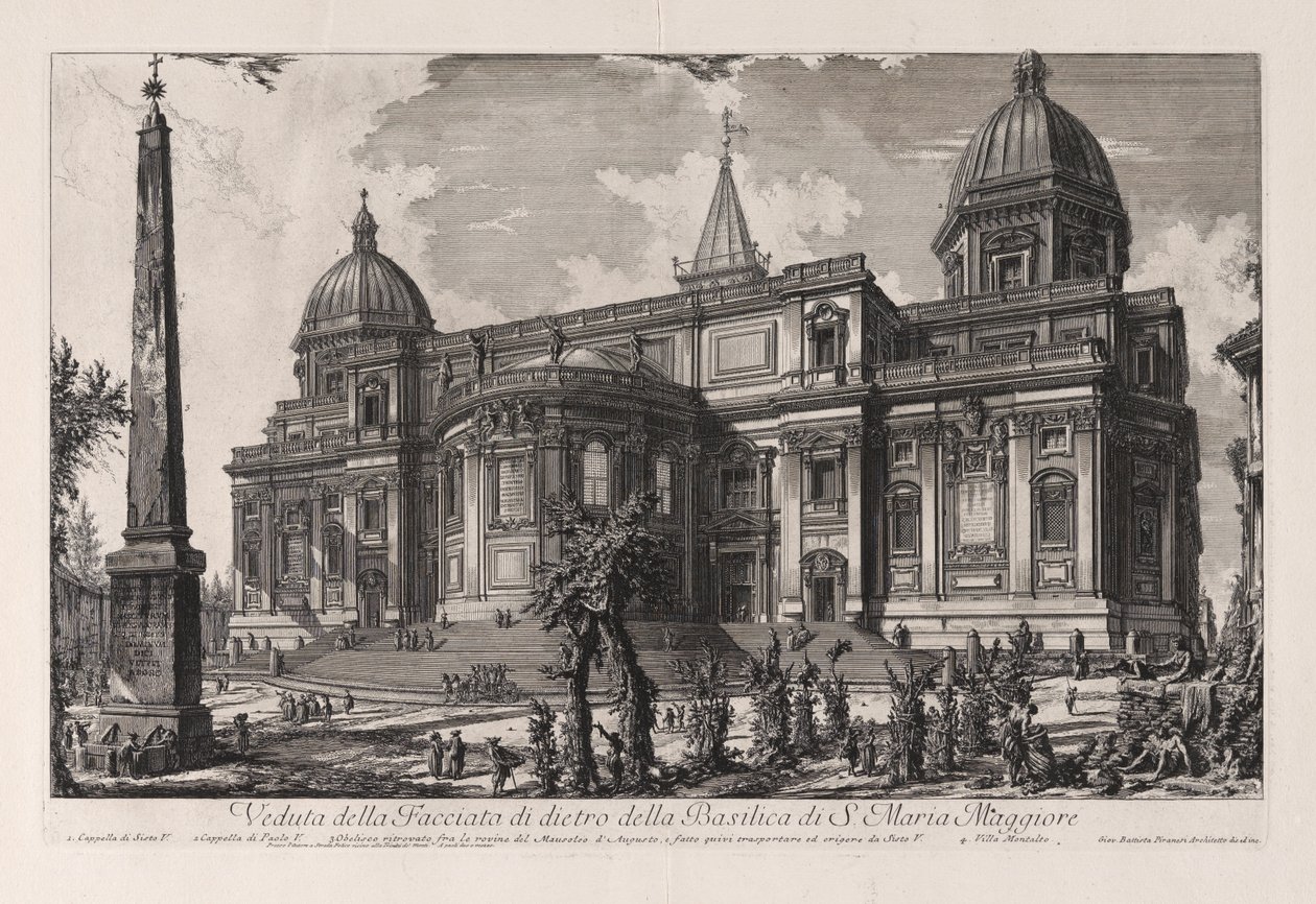 Widok tylnej fasady bazyliki Santa Maria Maggiore, z Vedute di Roma (Widoki Rzymu) autorstwa Giovanni Battista Piranesi