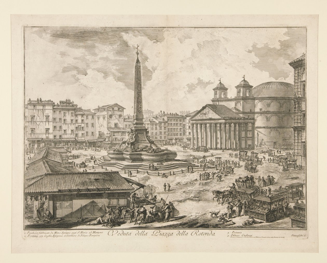 Widok Piazza della Rotonda, z Vedute di Roma autorstwa Giovanni Battista Piranesi