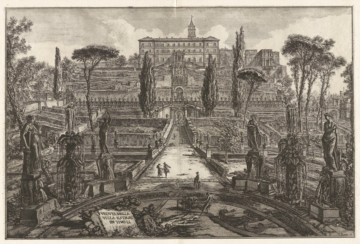 Widok na Villa d autorstwa Giovanni Battista Piranesi