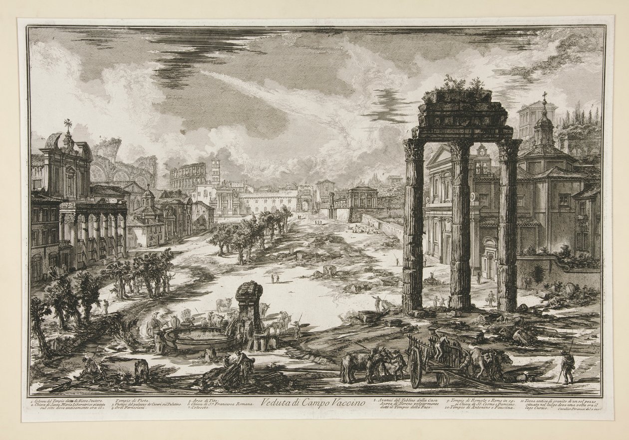 Widok na Campo Vaccino, z widoków Rzymu autorstwa Giovanni Battista Piranesi