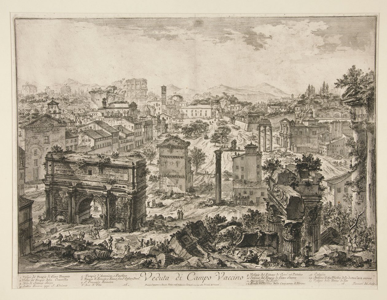 Widok na Campo Vaccino, z widoków Rzymu autorstwa Giovanni Battista Piranesi