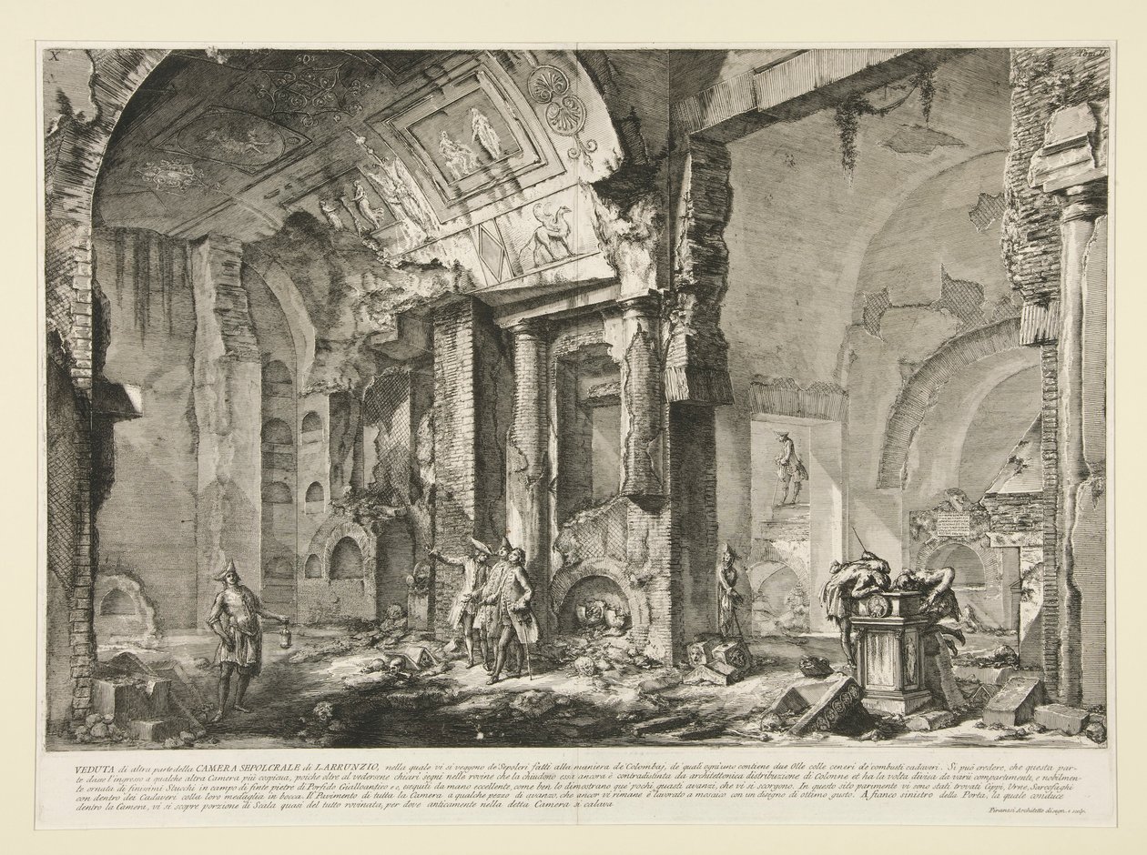 Widok innej części komory grobowej L. Arruntiusa z Le Antichit? rzymski autorstwa Giovanni Battista Piranesi