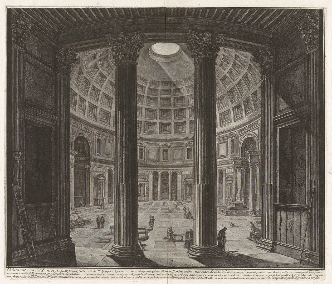 Widok wnętrza Panteonu..., z cyklu „Widoki Rzymu“ autorstwa Giovanni Battista Piranesi