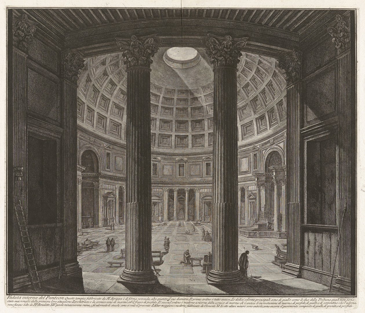 Widok wnętrza Panteonu autorstwa Giovanni Battista Piranesi