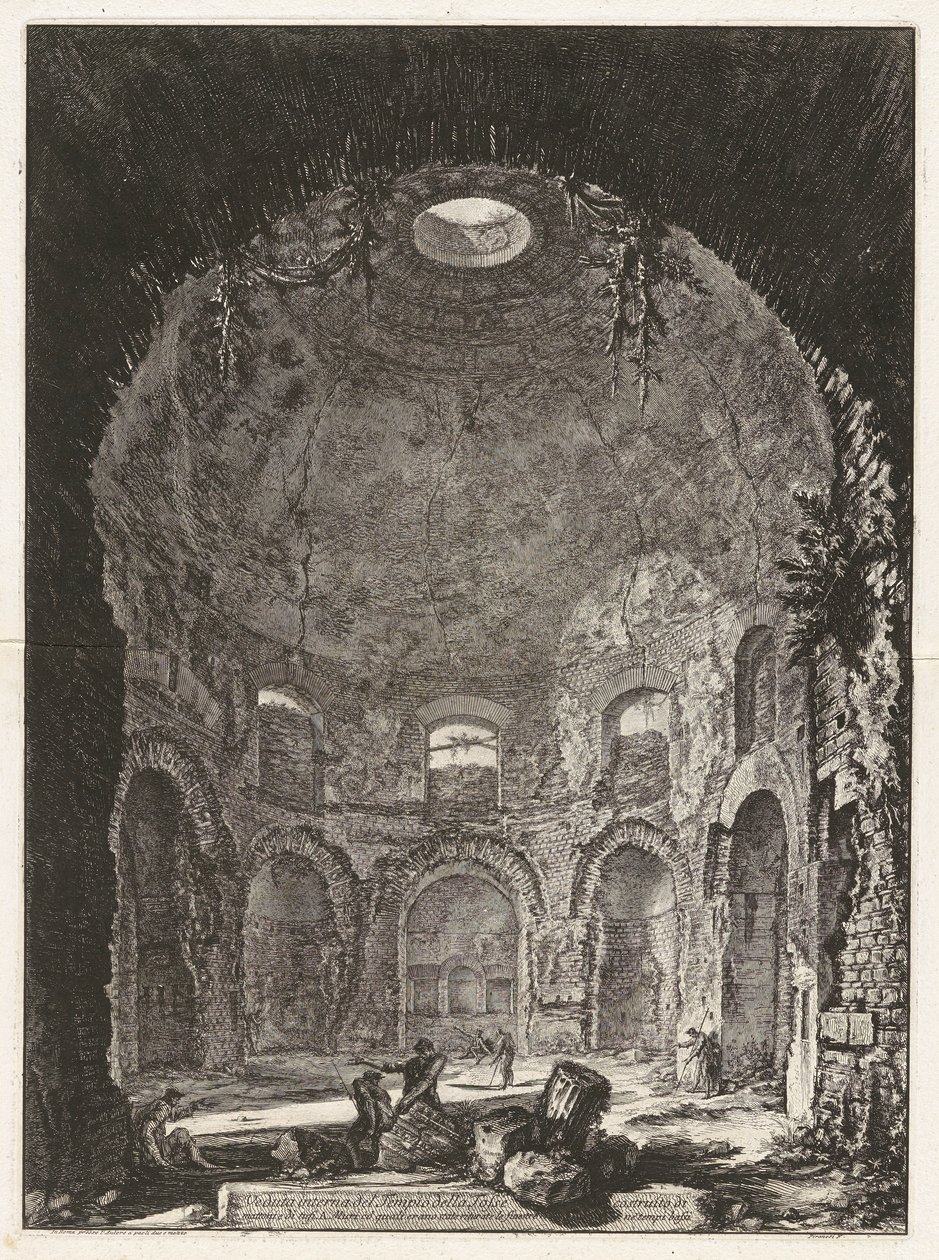 Widok wnętrza świątyni kaszlu autorstwa Giovanni Battista Piranesi