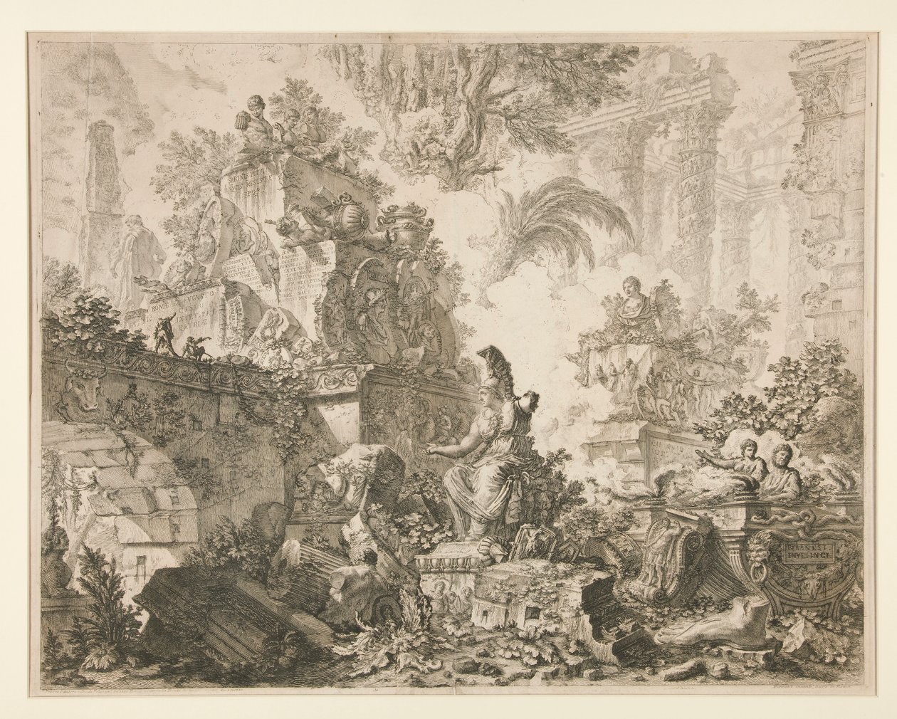 Widoki na Rzym: Frontyspis z posągiem Minerwy autorstwa Giovanni Battista Piranesi