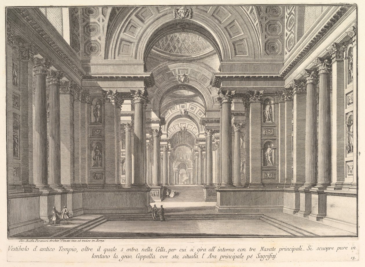 Przedsionek starożytnej świątyni. . . Przedsionek starożytnej świątyni. . .,ok. 1743-50. autorstwa Giovanni Battista Piranesi