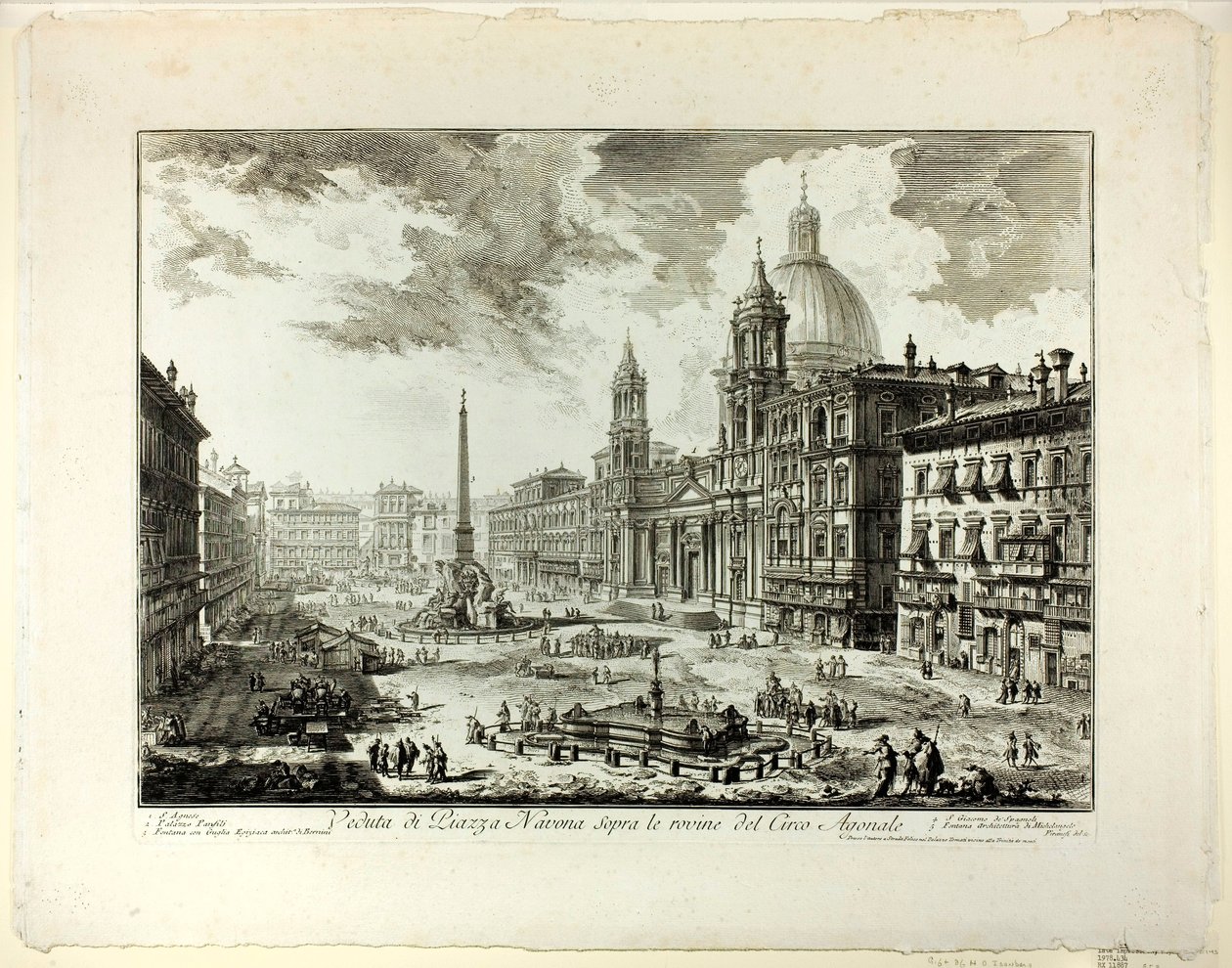 Widok na Piazza Navona nad ruinami Cyrku Domicjana, z Widoków Rzymu autorstwa Giovanni Battista Piranesi