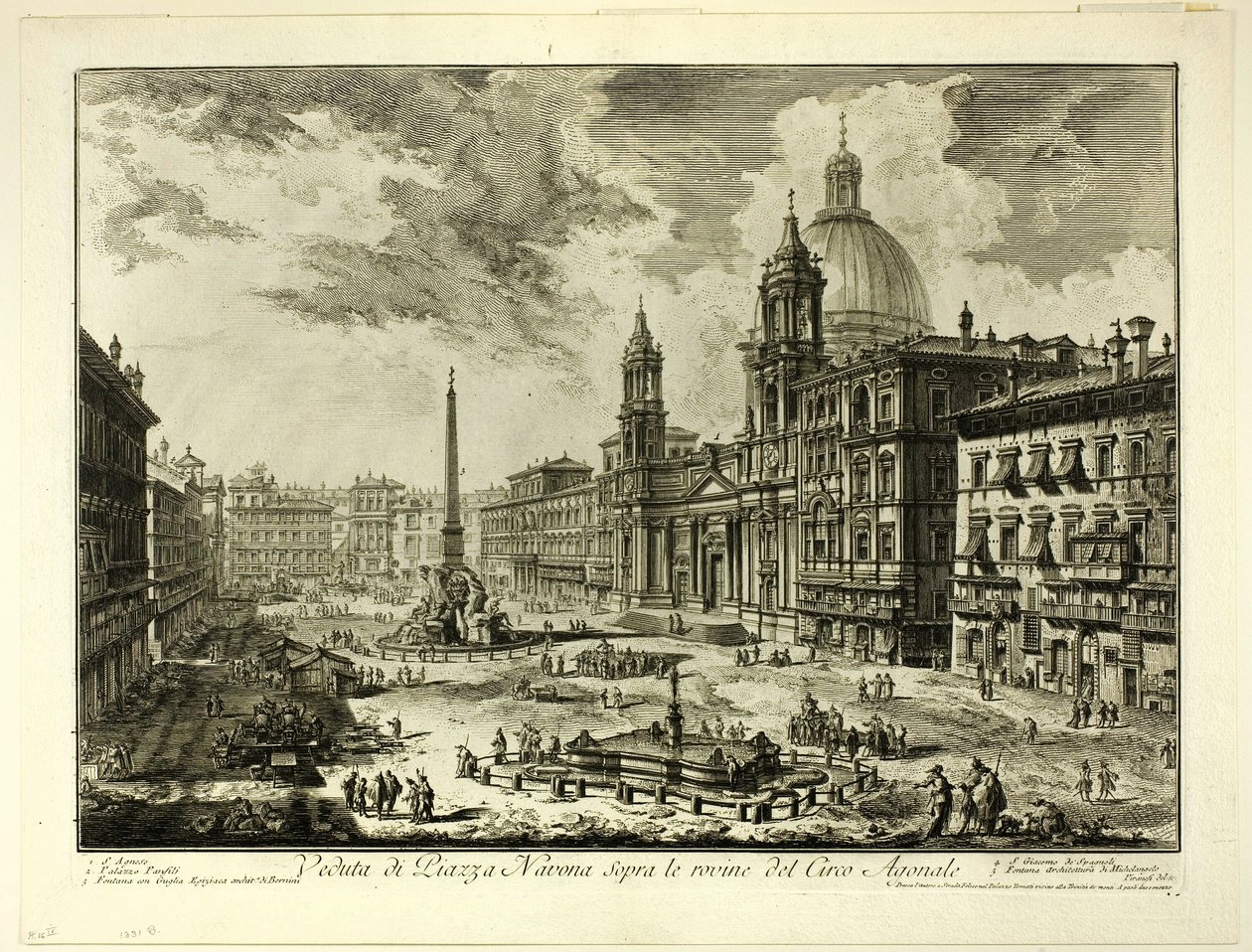 Widok na Piazza Navona nad ruinami Cyrku Domicjana, z Widoki Rzymu autorstwa Giovanni Battista Piranesi