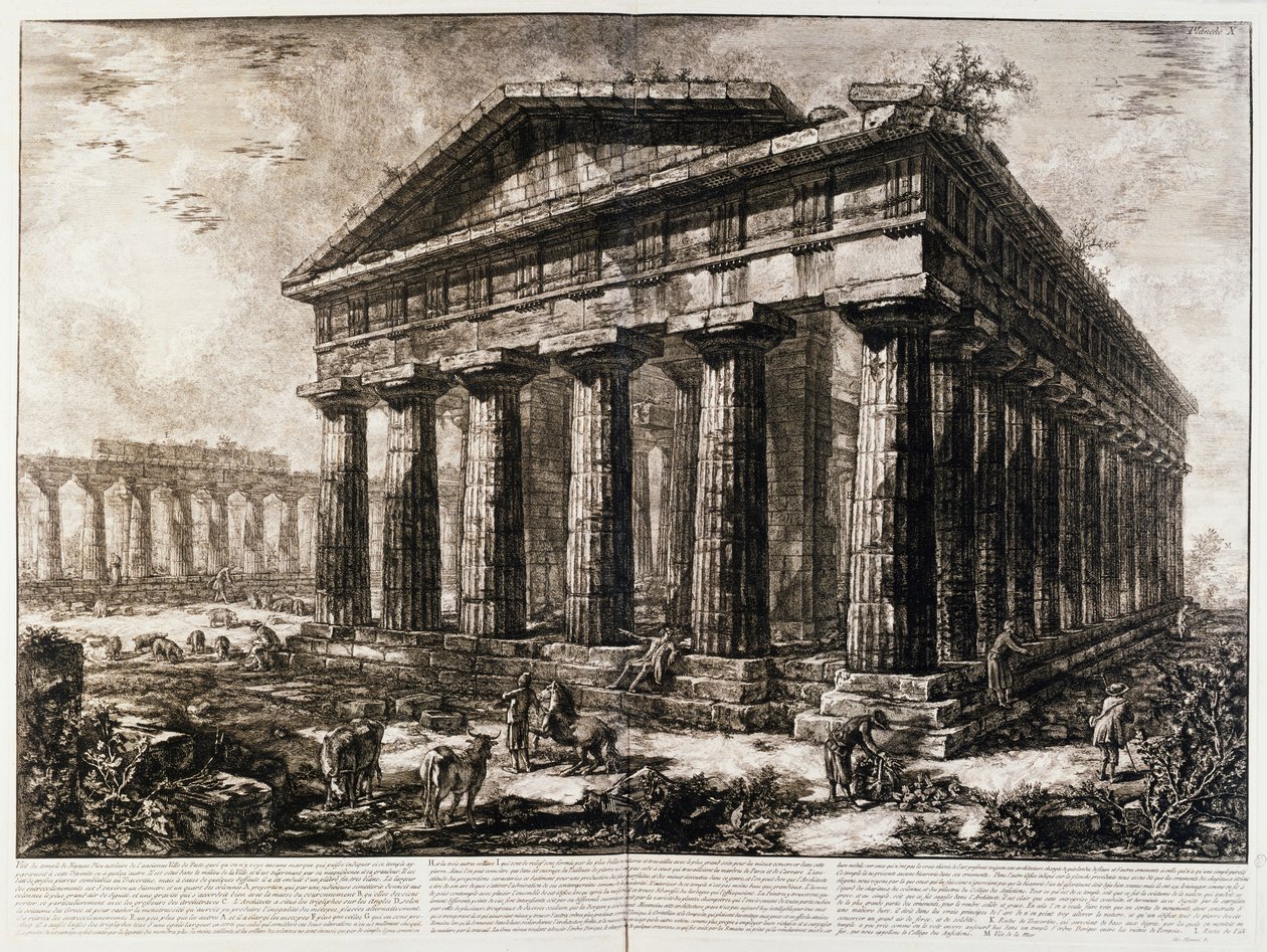 Widok na świątynię Neptuna w Paestum autorstwa Giovanni Battista Piranesi