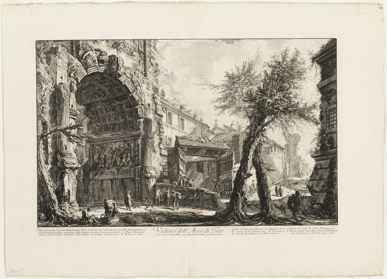 Widok Łuku Tytusa z Vedute di Roma (Widoki Rzymu) autorstwa Giovanni Battista Piranesi