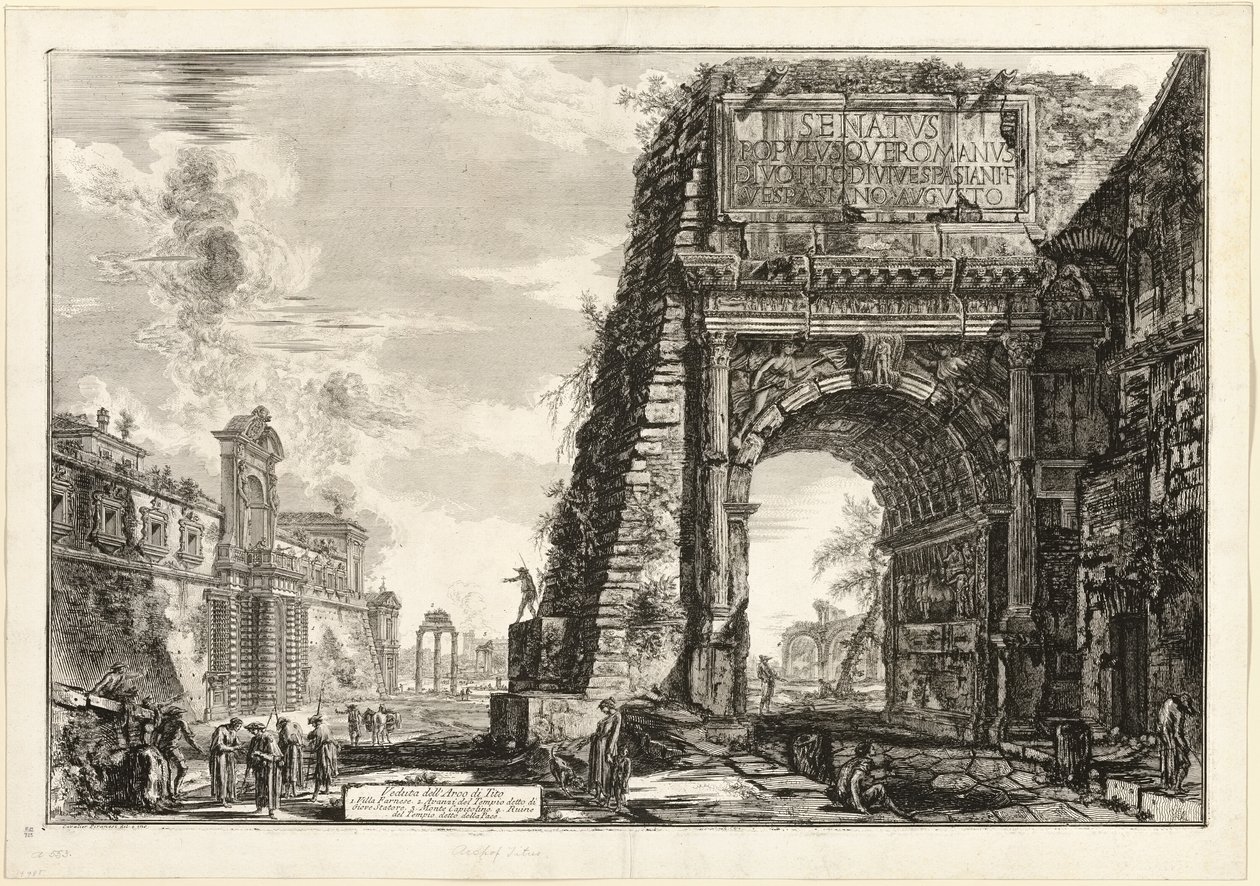 Widok Łuku Tytusa z Widoków Rzymu autorstwa Giovanni Battista Piranesi